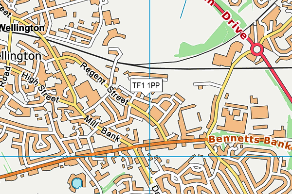 TF1 1PP map - OS VectorMap District (Ordnance Survey)