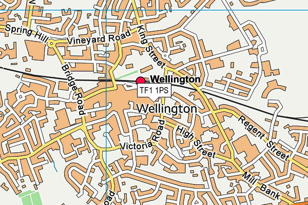 TF1 1PS map - OS VectorMap District (Ordnance Survey)