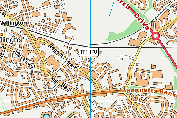TF1 1PU map - OS VectorMap District (Ordnance Survey)