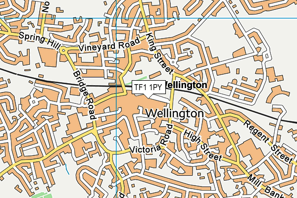 TF1 1PY map - OS VectorMap District (Ordnance Survey)