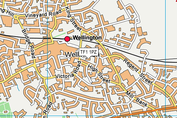 TF1 1PZ map - OS VectorMap District (Ordnance Survey)
