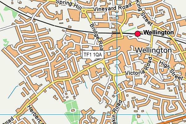 TF1 1QA map - OS VectorMap District (Ordnance Survey)