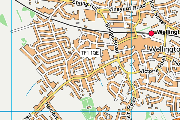 TF1 1QE map - OS VectorMap District (Ordnance Survey)