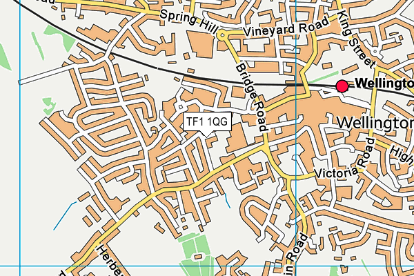 TF1 1QG map - OS VectorMap District (Ordnance Survey)