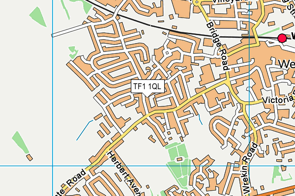 TF1 1QL map - OS VectorMap District (Ordnance Survey)