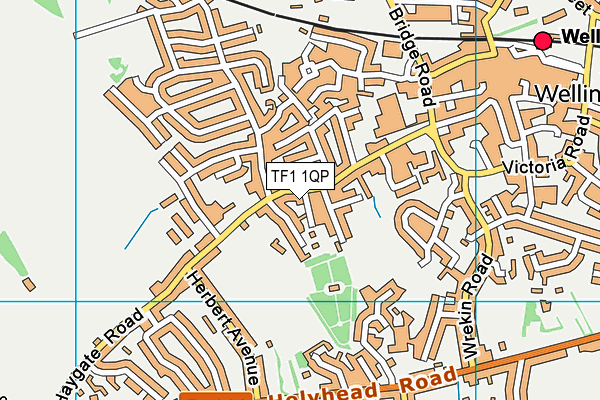 TF1 1QP map - OS VectorMap District (Ordnance Survey)