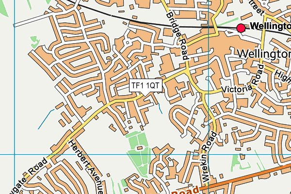 TF1 1QT map - OS VectorMap District (Ordnance Survey)