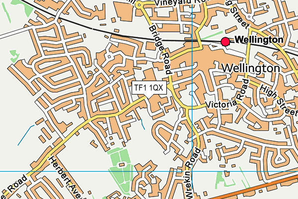 TF1 1QX map - OS VectorMap District (Ordnance Survey)