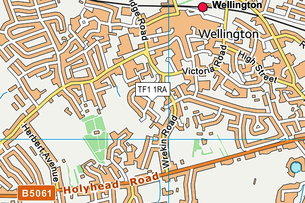 TF1 1RA map - OS VectorMap District (Ordnance Survey)