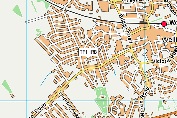 TF1 1RB map - OS VectorMap District (Ordnance Survey)