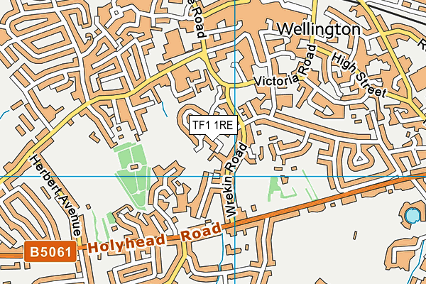 TF1 1RE map - OS VectorMap District (Ordnance Survey)