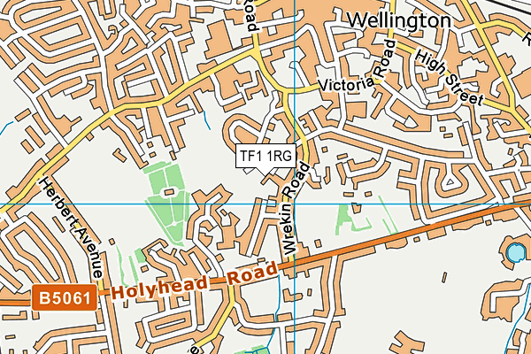 TF1 1RG map - OS VectorMap District (Ordnance Survey)