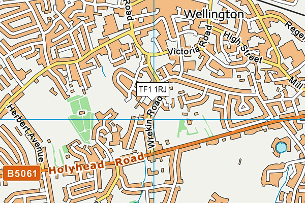 TF1 1RJ map - OS VectorMap District (Ordnance Survey)