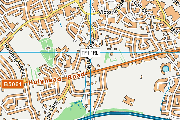 TF1 1RL map - OS VectorMap District (Ordnance Survey)
