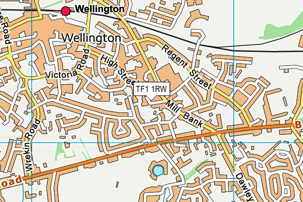 TF1 1RW map - OS VectorMap District (Ordnance Survey)