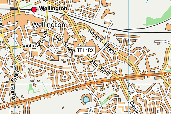 TF1 1RX map - OS VectorMap District (Ordnance Survey)
