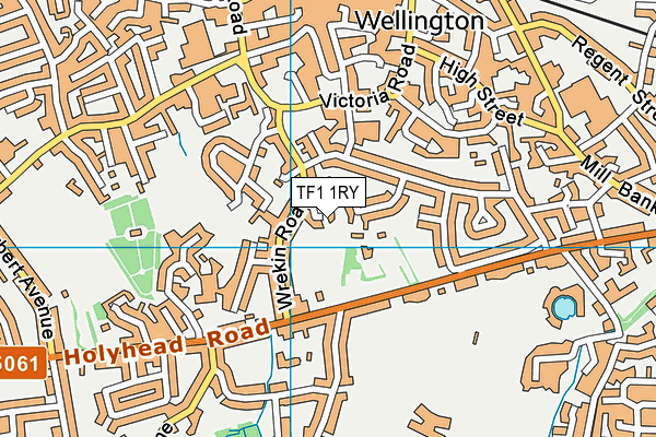 TF1 1RY map - OS VectorMap District (Ordnance Survey)