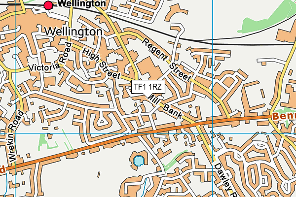 TF1 1RZ map - OS VectorMap District (Ordnance Survey)