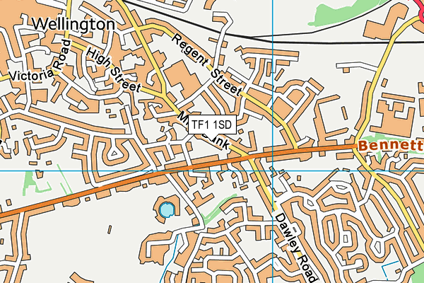 TF1 1SD map - OS VectorMap District (Ordnance Survey)
