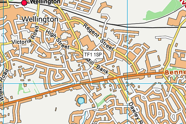 TF1 1SP map - OS VectorMap District (Ordnance Survey)