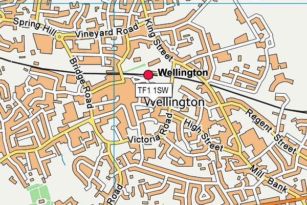 TF1 1SW map - OS VectorMap District (Ordnance Survey)