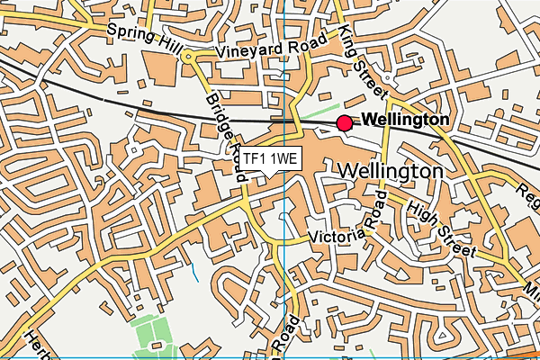 TF1 1WE map - OS VectorMap District (Ordnance Survey)