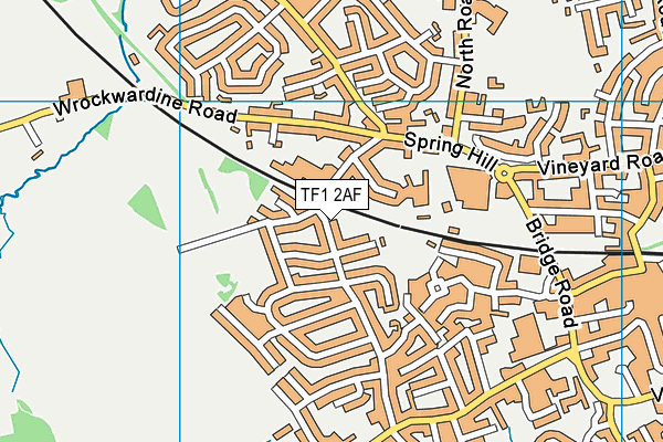 TF1 2AF map - OS VectorMap District (Ordnance Survey)