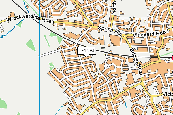 TF1 2AJ map - OS VectorMap District (Ordnance Survey)