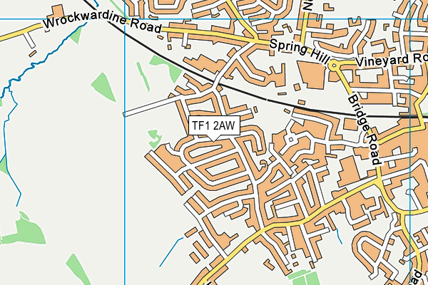 TF1 2AW map - OS VectorMap District (Ordnance Survey)