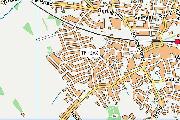 TF1 2AX map - OS VectorMap District (Ordnance Survey)