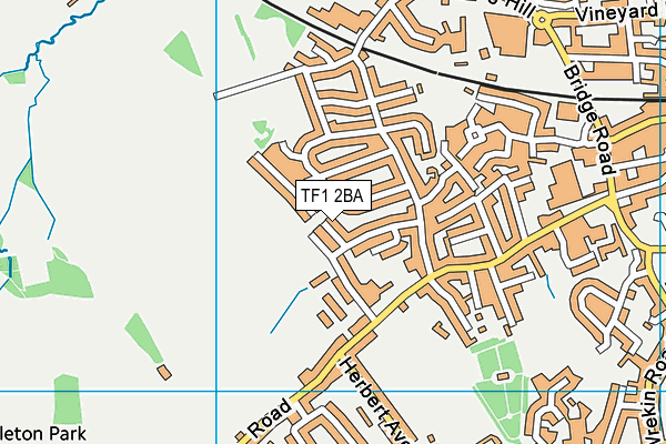 TF1 2BA map - OS VectorMap District (Ordnance Survey)