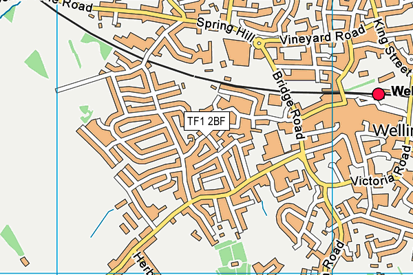 TF1 2BF map - OS VectorMap District (Ordnance Survey)