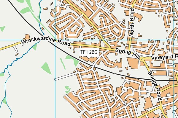 TF1 2BG map - OS VectorMap District (Ordnance Survey)