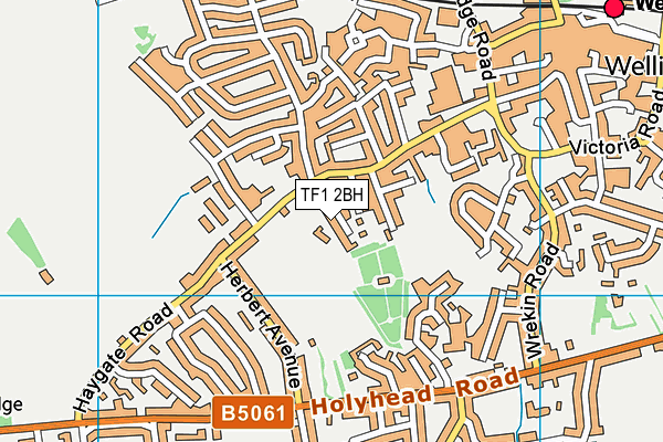 TF1 2BH map - OS VectorMap District (Ordnance Survey)