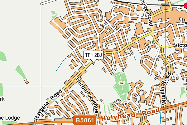 TF1 2BJ map - OS VectorMap District (Ordnance Survey)