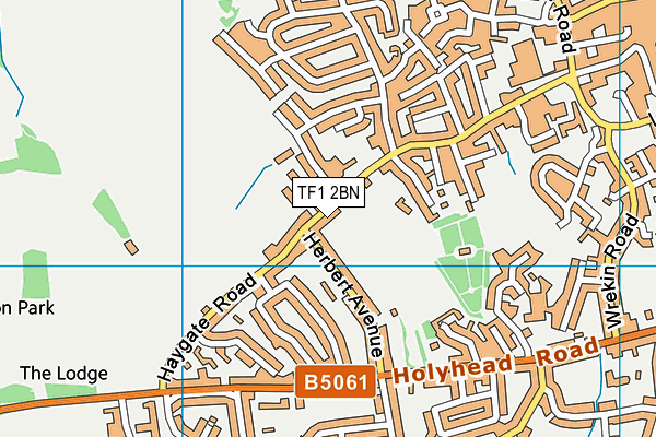 TF1 2BN map - OS VectorMap District (Ordnance Survey)