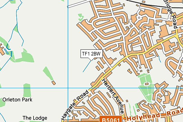 TF1 2BW map - OS VectorMap District (Ordnance Survey)
