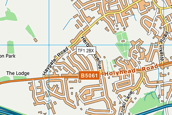 TF1 2BX map - OS VectorMap District (Ordnance Survey)