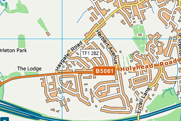 TF1 2BZ map - OS VectorMap District (Ordnance Survey)