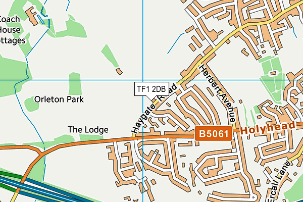 TF1 2DB map - OS VectorMap District (Ordnance Survey)