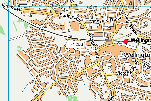 TF1 2DG map - OS VectorMap District (Ordnance Survey)