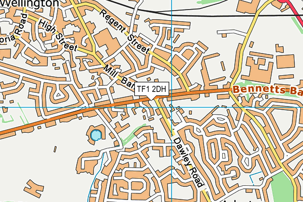 TF1 2DH map - OS VectorMap District (Ordnance Survey)