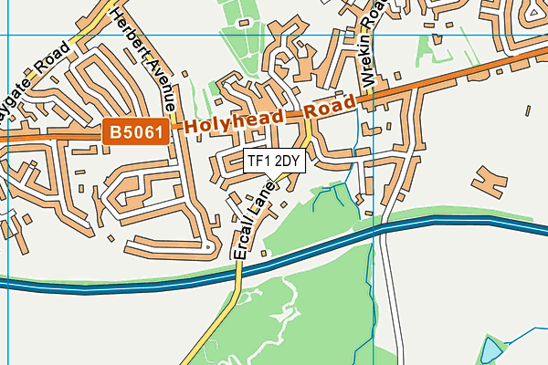 TF1 2DY map - OS VectorMap District (Ordnance Survey)