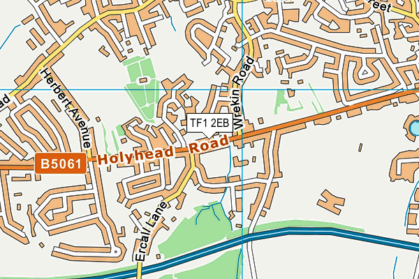 TF1 2EB map - OS VectorMap District (Ordnance Survey)