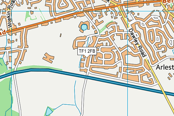 TF1 2FB map - OS VectorMap District (Ordnance Survey)