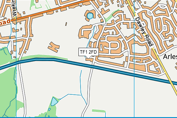 TF1 2FD map - OS VectorMap District (Ordnance Survey)