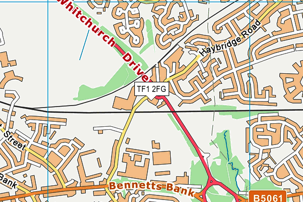 TF1 2FG map - OS VectorMap District (Ordnance Survey)