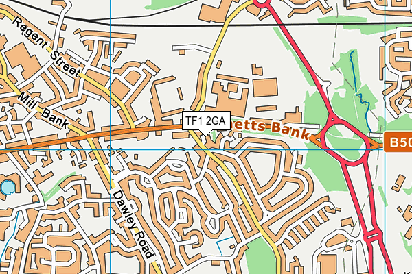 TF1 2GA map - OS VectorMap District (Ordnance Survey)