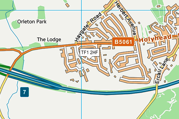 TF1 2HF map - OS VectorMap District (Ordnance Survey)