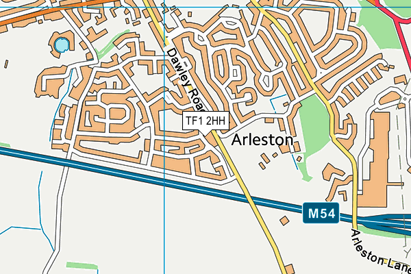 TF1 2HH map - OS VectorMap District (Ordnance Survey)